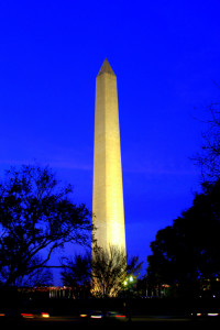 washington monument at night