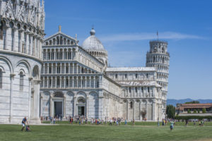 pisa baptistery and leaning tower of pisa